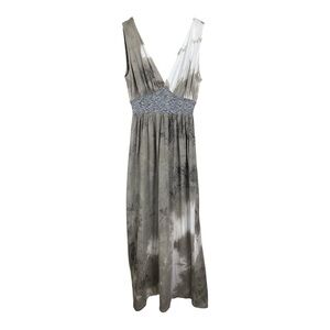 tonle Womens Maxi Dress Size Medium Tie Dye Beige Taupe Sleeveless